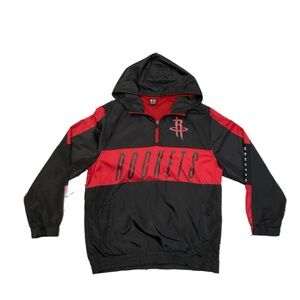 Houston Rockets Red & Black Pullover Windbreaker Jacket
